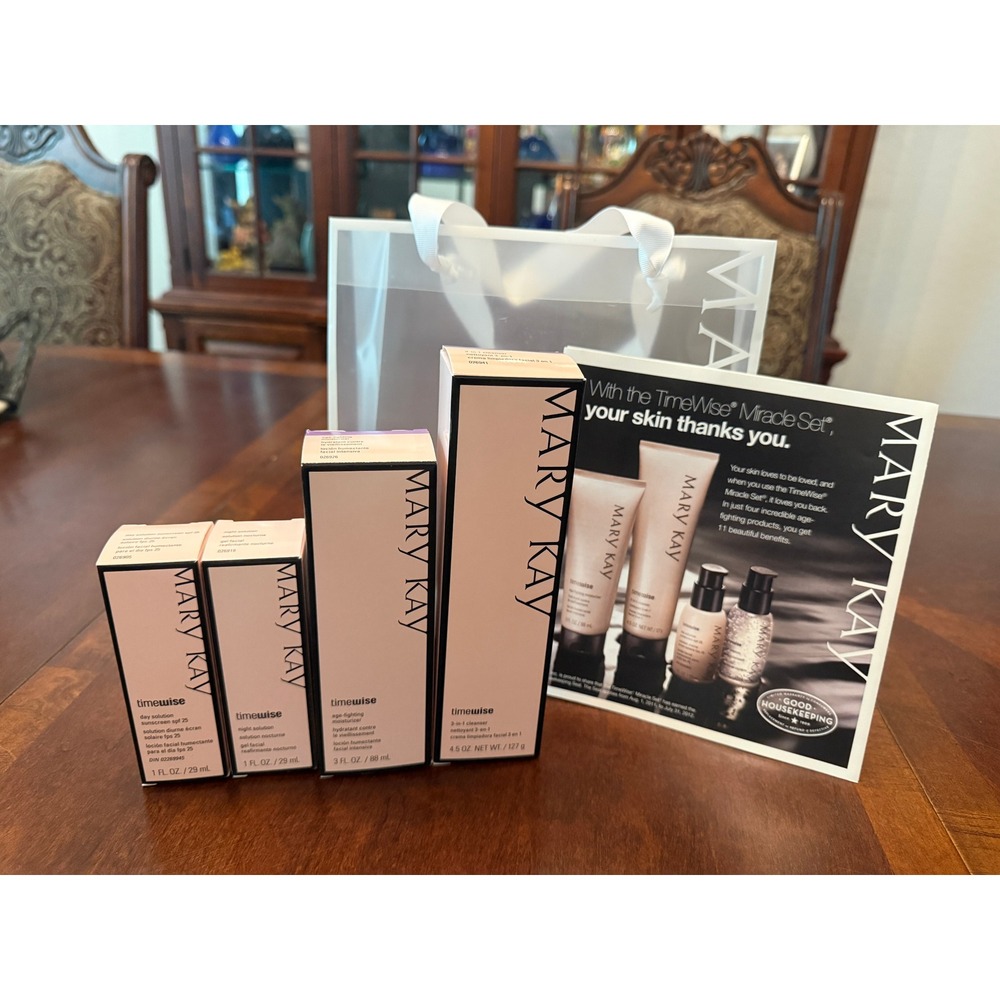 Mary Kay TimeWise Miracle Set Combination Oily Skin 4 Piece Skincare Bundle NEW